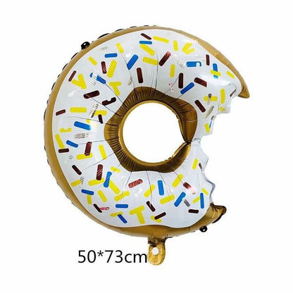 Donut Foil Balloon Party Decoration with Bite 50x73cm Helium Sweet Icing Colours - A