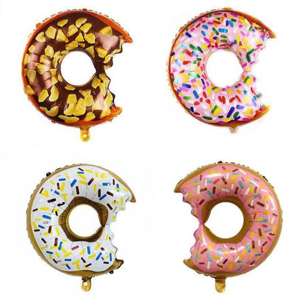Donut Foil Balloon Party Decoration with Bite 50x73cm Helium Sweet Icing Colours - A