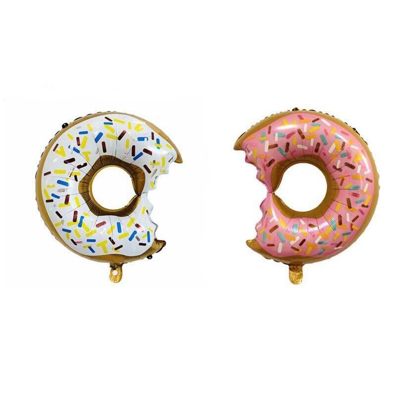 Donut Foil Balloon Party Decoration with Bite 50x73cm Helium Sweet Icing Colours - A