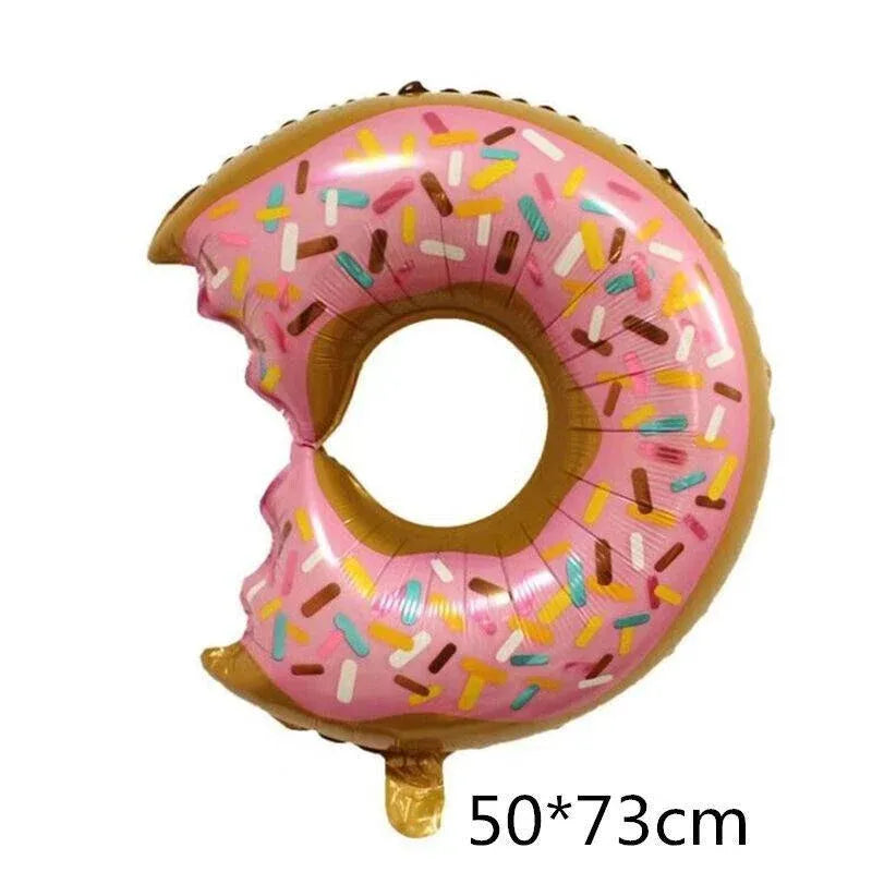 Donut Foil Balloon Party Decoration with Bite 50x73cm Helium Sweet Icing Colours - A