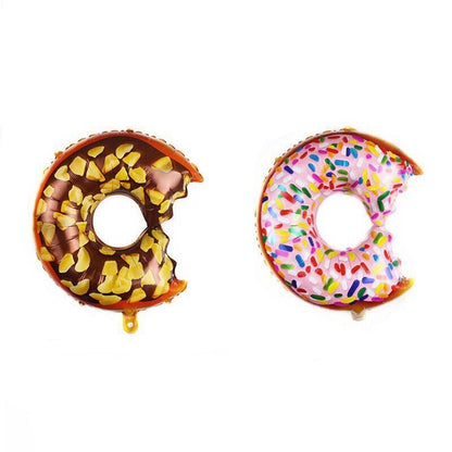 Donut Foil Balloon Party Decoration with Bite 50x73cm Helium Sweet Icing Colours - A