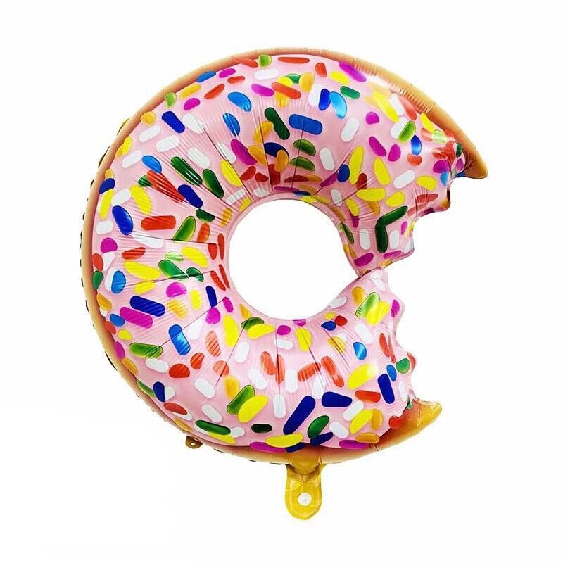 Donut Foil Balloon Party Decoration with Bite 50x73cm Helium Sweet Icing Colours - A