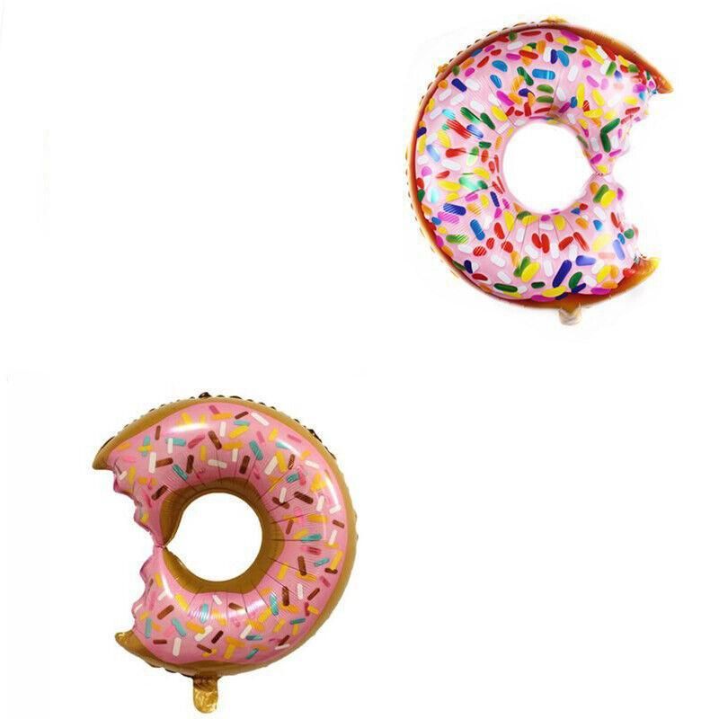 Donut Foil Balloon Party Decoration with Bite 50x73cm Helium Sweet Icing Colours - B