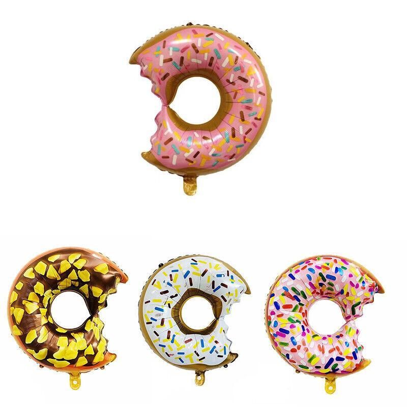 Donut Foil Balloon Party Decoration with Bite 50x73cm Helium Sweet Icing Colours - B