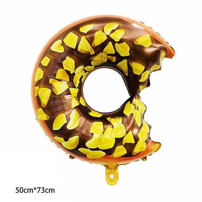 Donut Foil Balloon Party Decoration with Bite 50x73cm Helium Sweet Icing Colours - D