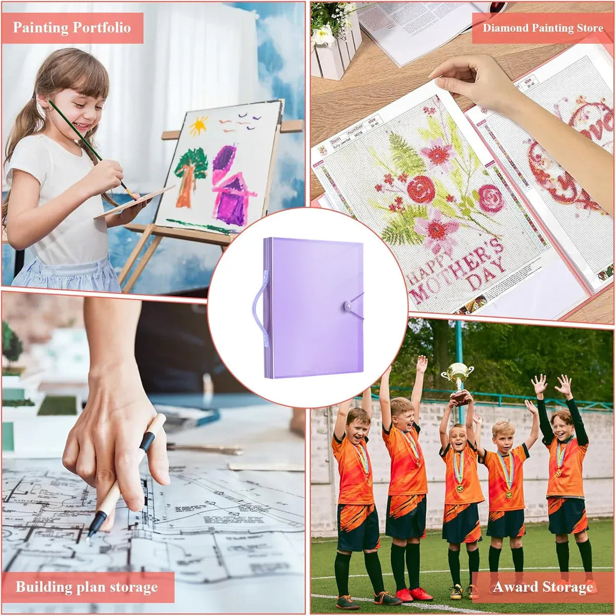 A3 8K Drawing Book Storage Album Artwork Organiser Durable Collection