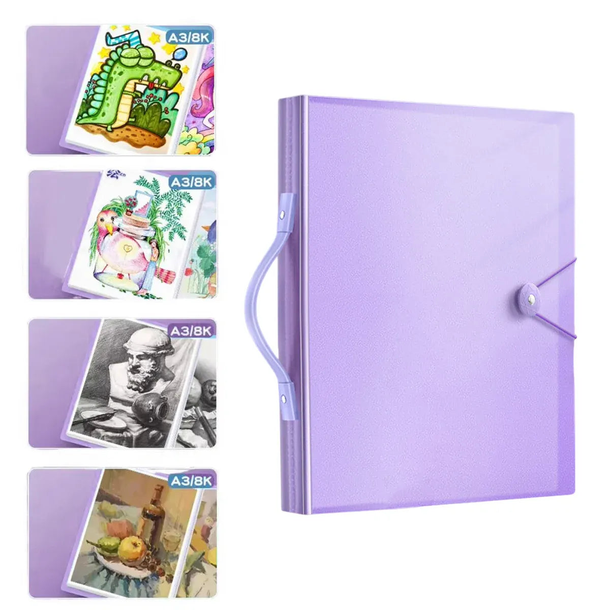 A3 8K Drawing Book Storage Album Artwork Organiser Durable Collection