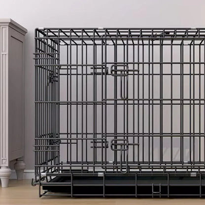 Metal Dog Crate Pet Cage with Divider for Puppies Cats Kennel Indoor Pet House - Small-Blue