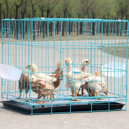 Metal Dog Crate Pet Cage with Divider for Puppies Cats Kennel Indoor Pet House - Small-Blue