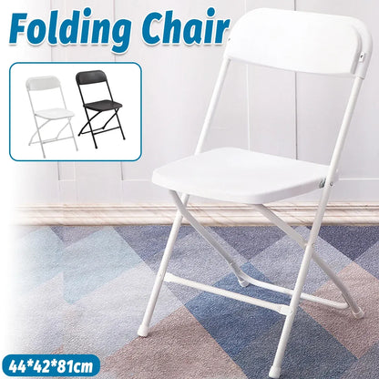 Plastic Folding Chair Office Meeting Chair Staff Training Leisure Chair - White