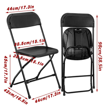 Plastic Folding Chair Office Meeting Chair Staff Training Leisure Chair - White