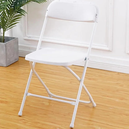 Plastic Folding Chair Office Meeting Chair Staff Training Leisure Chair - White