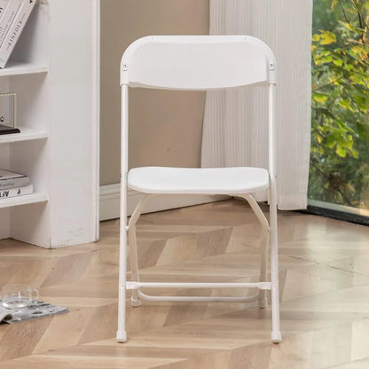 Plastic Folding Chair Office Meeting Chair Staff Training Leisure Chair - White