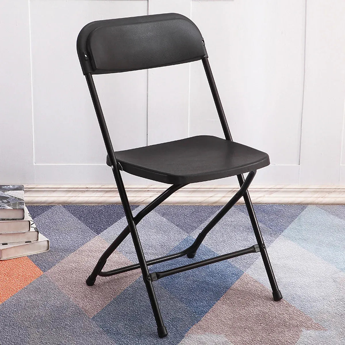 Plastic Folding Chair Office Meeting Chair Staff Training Leisure Chair - White