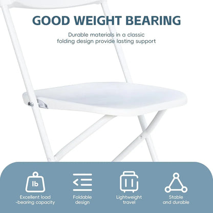 Plastic Folding Chair Office Meeting Chair Staff Training Leisure Chair - White