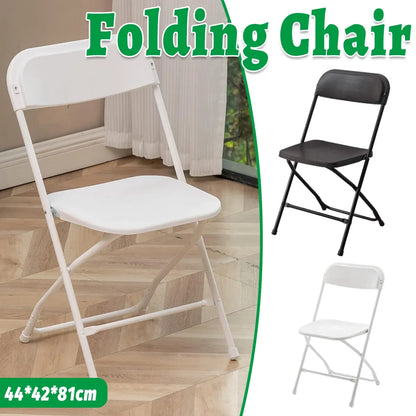 Plastic Folding Chair Office Meeting Chair Staff Training Leisure Chair - White