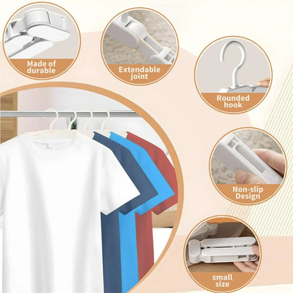 5PCS Portable Foldable Hangers Durable Plastic for Closet Laundry Space Saving - No clothes clip