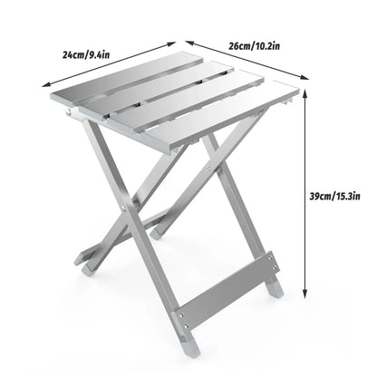 Lightweight Aluminum Alloy Folding Stool Portable for Camping Hiking Fishing