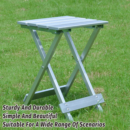 Lightweight Aluminum Alloy Folding Stool Portable for Camping Hiking Fishing