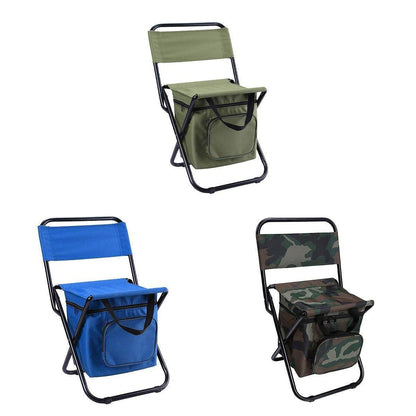 Folding Camping Chair with Storage Bag Lightweight Portable Outdoor Fishing Stool - Blue