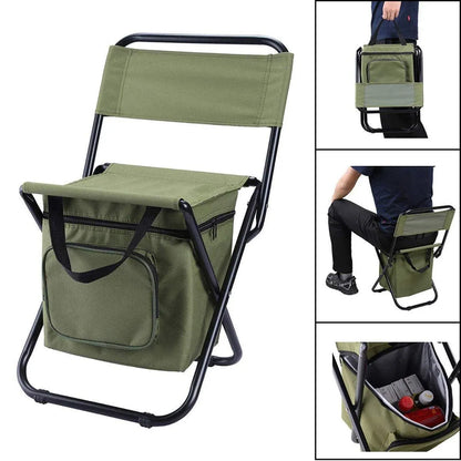 Folding Camping Chair with Storage Bag Lightweight Portable Outdoor Fishing Stool - Blue