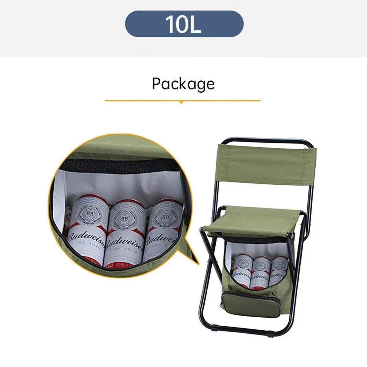 Folding Camping Chair with Storage Bag Lightweight Portable Outdoor Fishing Stool - Blue