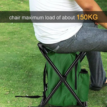 Portable Outdoor Folding Chair Oxford Small Stool for Fishing Camping Hiking - Green