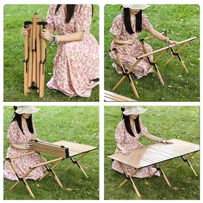 Folding Table Portable Picnic Camping Table Egg Roll Multi Function Outdoor