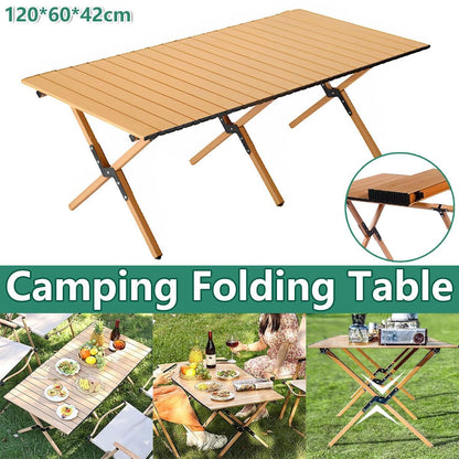 Folding Table Portable Picnic Camping Table Egg Roll Multi Function Outdoor