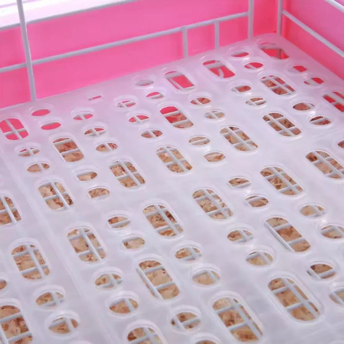 2pcs Rabbit Foot Mat Large Plastic Cage Mat for Guinea Pig Pet Cage Accessories - White