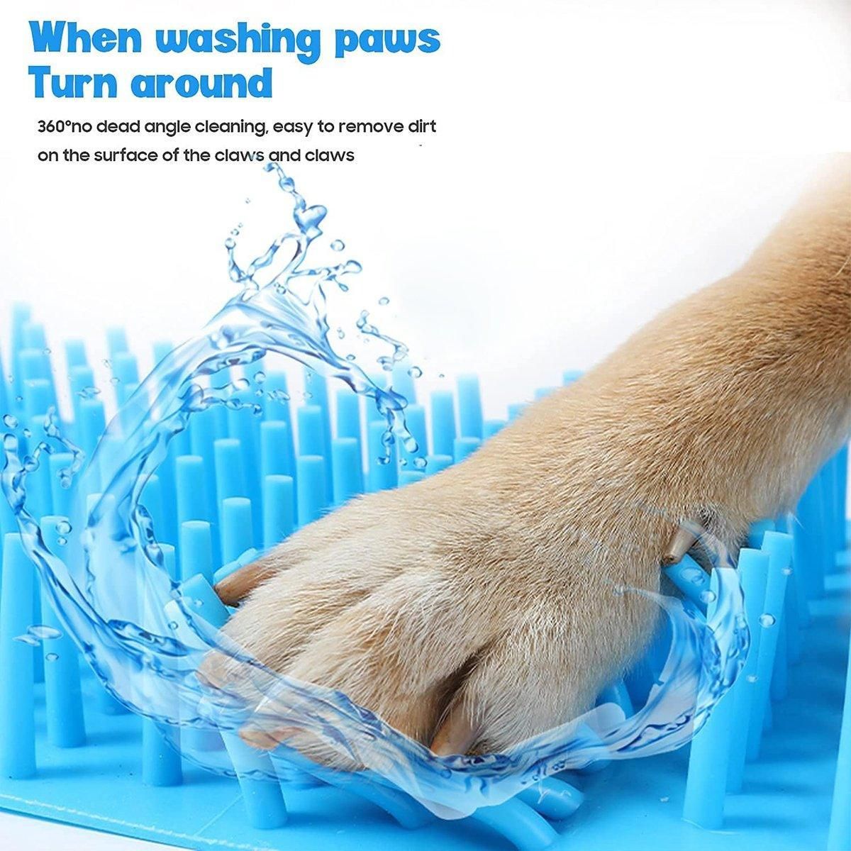 Dog Paw Cleaner Pet cat Foot Washer Cup Feet Clean Brush Cleaning Paws Wash Tool - Green