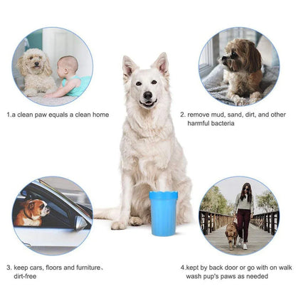 Dog Paw Cleaner Pet cat Foot Washer Cup Feet Clean Brush Cleaning Paws Wash Tool - Green
