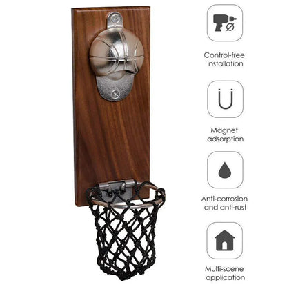 Magnetic Wooden Beer Bottle Opener Football Basketball Wine Opener Refrigerator