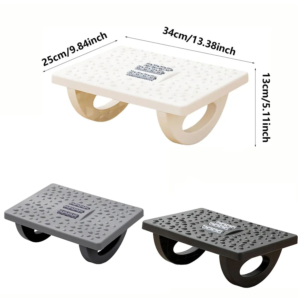 Foot Rest Stool Office Computer Desk Footrest Comfort with Massage Point Household - White
