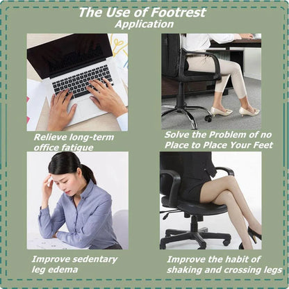 Foot Rest Stool Office Computer Desk Footrest Comfort with Massage Point Household - White