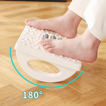 Foot Rest Stool Office Computer Desk Footrest Comfort with Massage Point Household - White