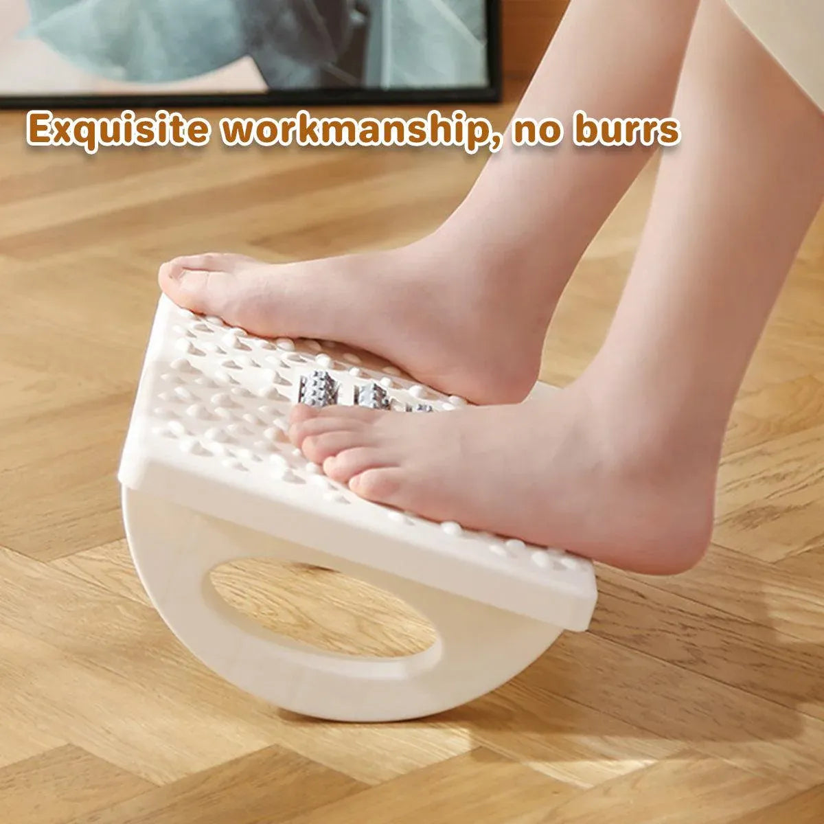 Foot Rest Stool Office Computer Desk Footrest Comfort with Massage Point Household - White
