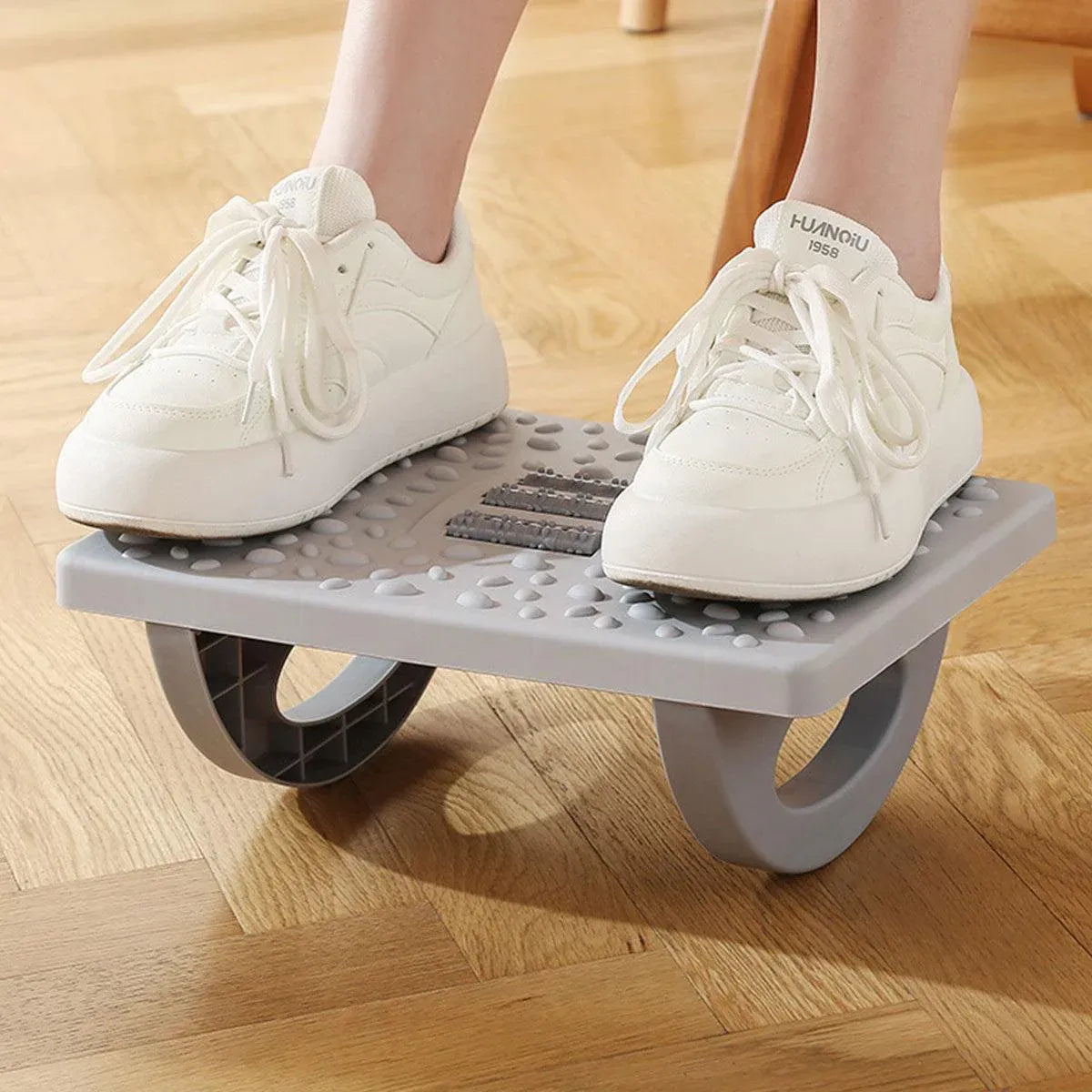 Foot Rest Stool Office Computer Desk Footrest Comfort with Massage Point Household - White