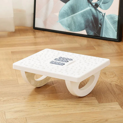 Foot Rest Stool Office Computer Desk Footrest Comfort with Massage Point Household - White