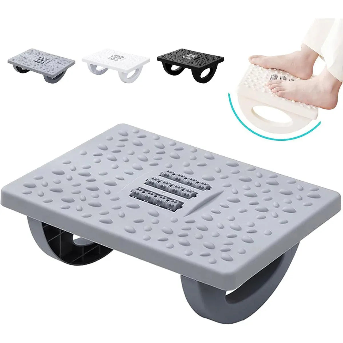 Foot Rest Stool Office Computer Desk Footrest Comfort with Massage Point Household - White
