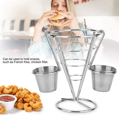 French Fries Basket Stand Tapered Snack Holder Serving Basket for Fries Snacks