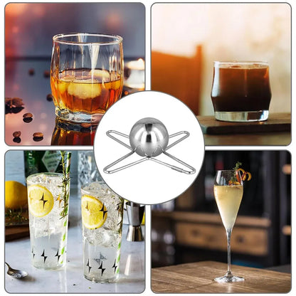 3/4 Forks Stainless Steel Ice Balls Reusable Spherical Whisky Chilling Stones - 4 Forks
