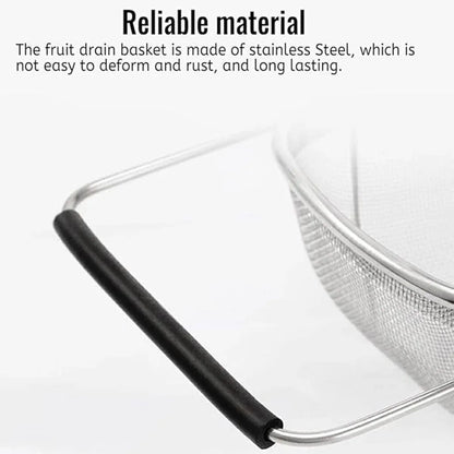 Stainless Steel Telescopic Sink Basket Multi Purpose Fruit Vegetable Strainer