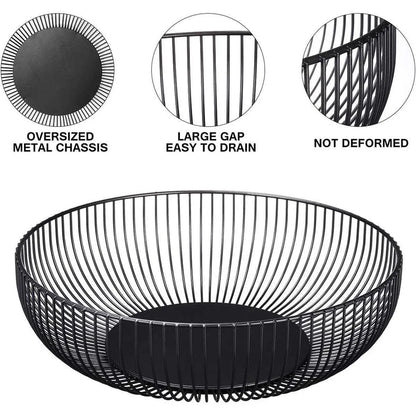 Multi Functional Wire Storage Basket Fruit Vegetable Holder for Kitchen Counter