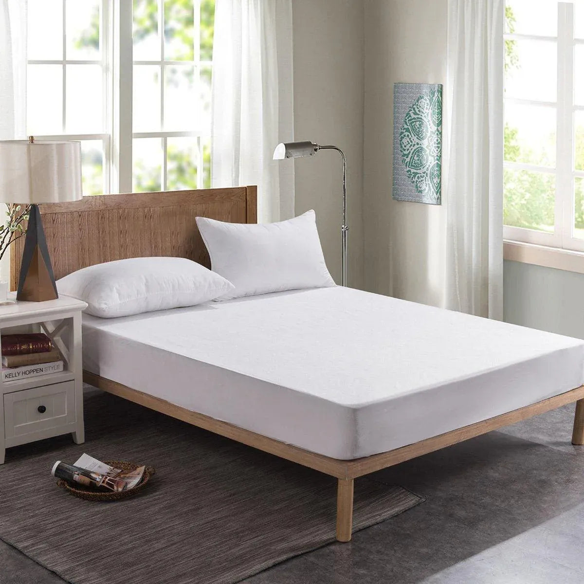 Double 145x200cm Hotel Bedding White Cotton Satin Bedspread - Cotton double jet satin-80x60s