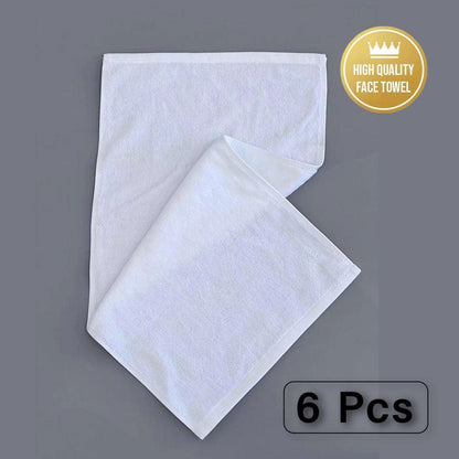 6pcs Absorbent White Bath Towels for Hotel Guesthouse Bathroom Home Use Set - Patternless-200g