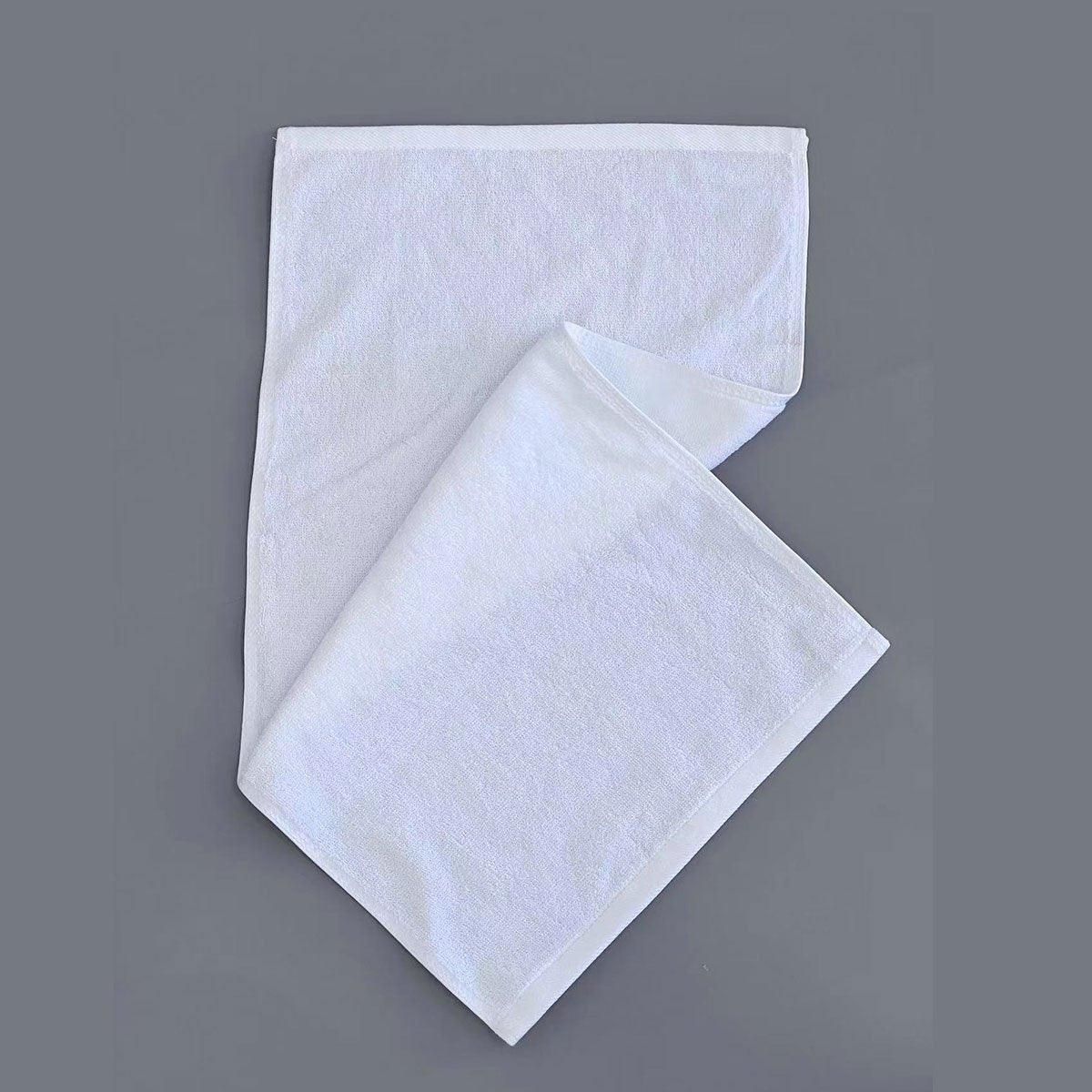 6pcs Absorbent White Bath Towels for Hotel Guesthouse Bathroom Home Use Set - Patternless-200g