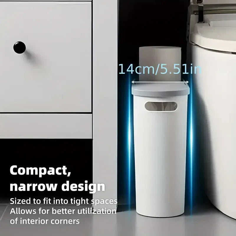 Simple Garbage Can with Lid Household Clamped Plastic Bucket Flip Lid Kitchen