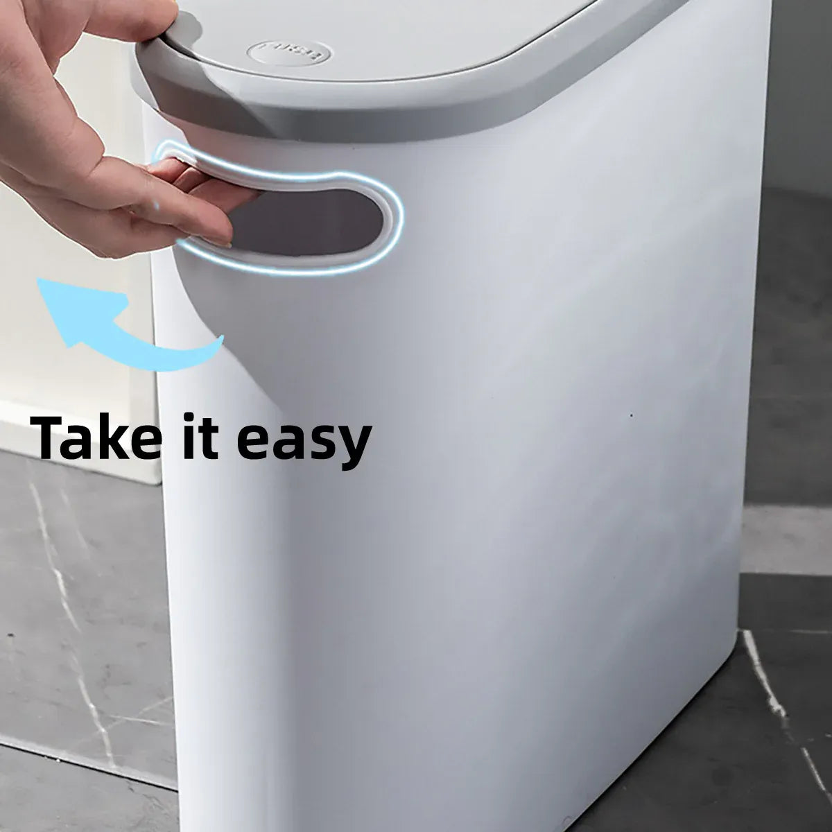 Simple Garbage Can with Lid Household Clamped Plastic Bucket Flip Lid Kitchen