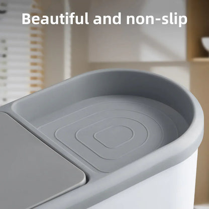 Simple Garbage Can with Lid Household Clamped Plastic Bucket Flip Lid Kitchen